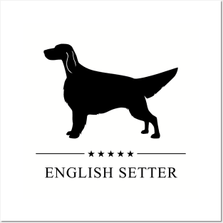 English Setter Black Silhouette Posters and Art